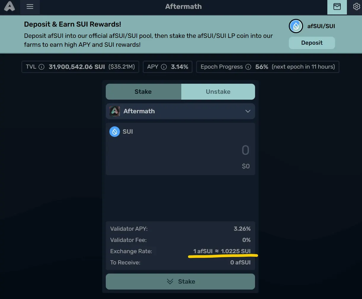 afSUI 流動性質押