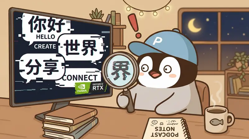 NotebookLM 中文字扭曲範例
