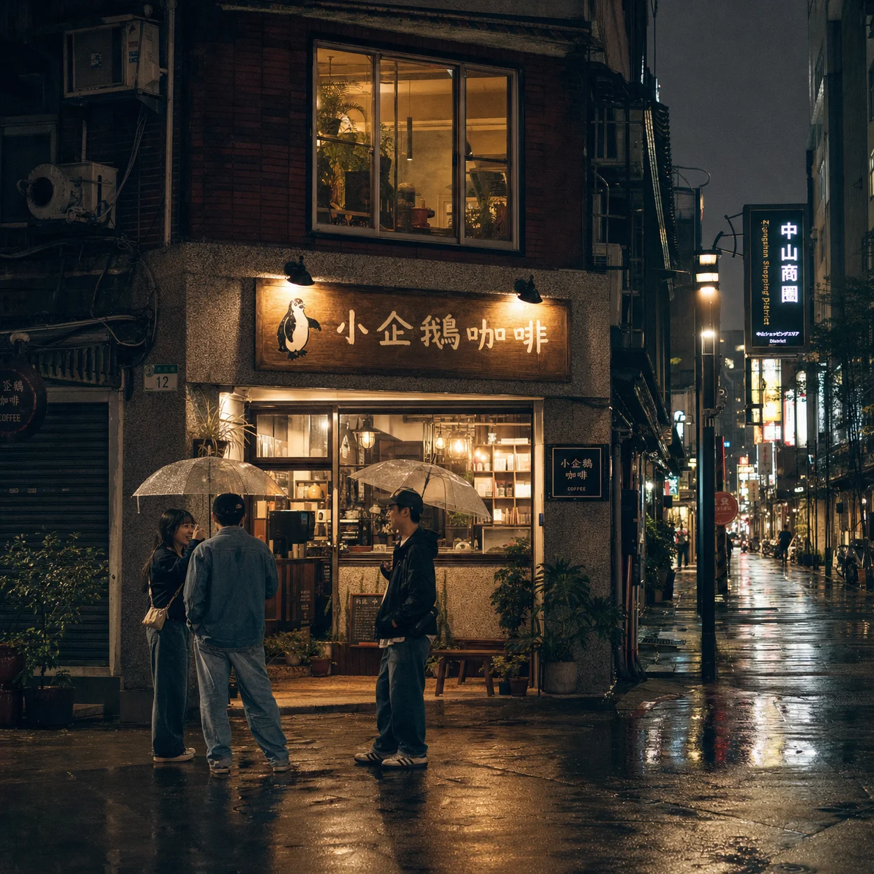ChatGPT 中山商圈雨夜街景輸出