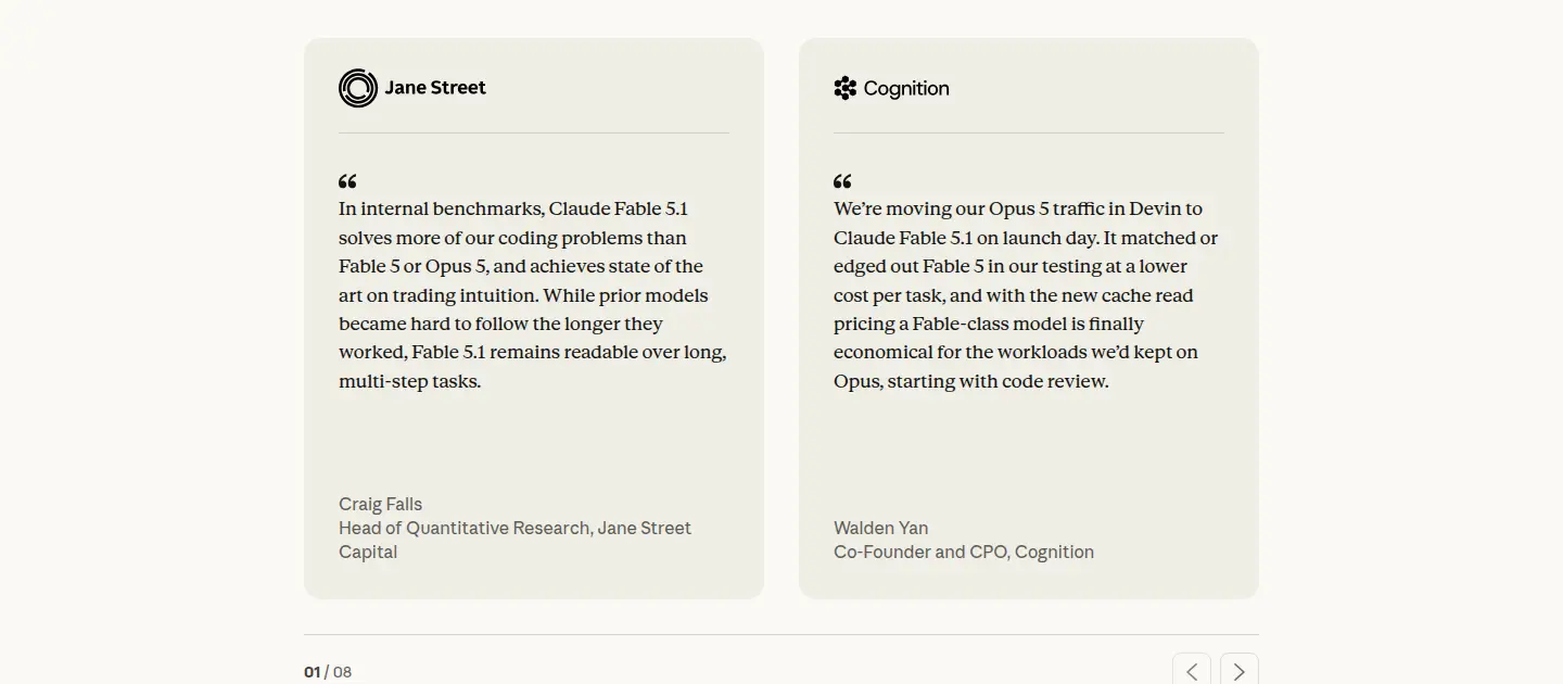 Jane Street Capital 和 Cognition 對 Fable 5.1 的評價:程式能力超越前代,快取降價讓 Fable 等級模型的成本首次可行