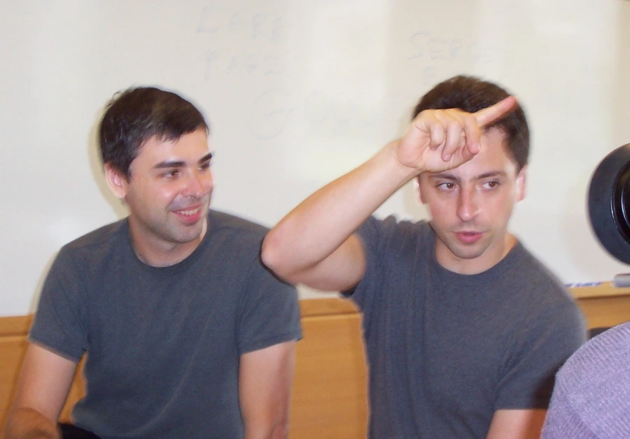 Google 創辦人 Larry Page 與 Sergey Brin